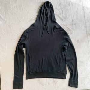 Ralph Lauren Hoodie Women Large Black Knit Pullover Sweater Hooded Pocket